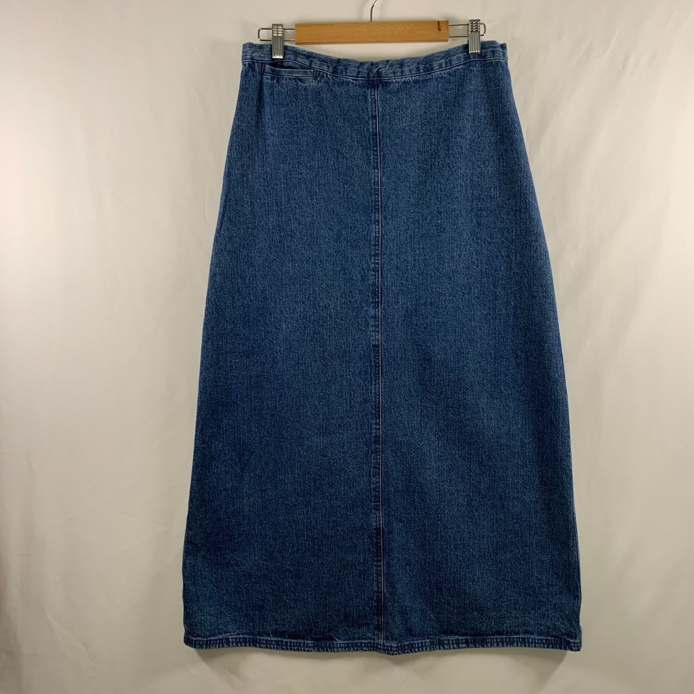 VTG 90s Woolrich A Line Denim Jean Maxi Skirt Size 10 Country Western Cowgirl